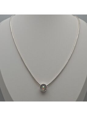 Avon Snake Necklace Crystal Diamond Sparkly Silver tone Pendant Wedding